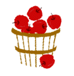 Some apples in a basket